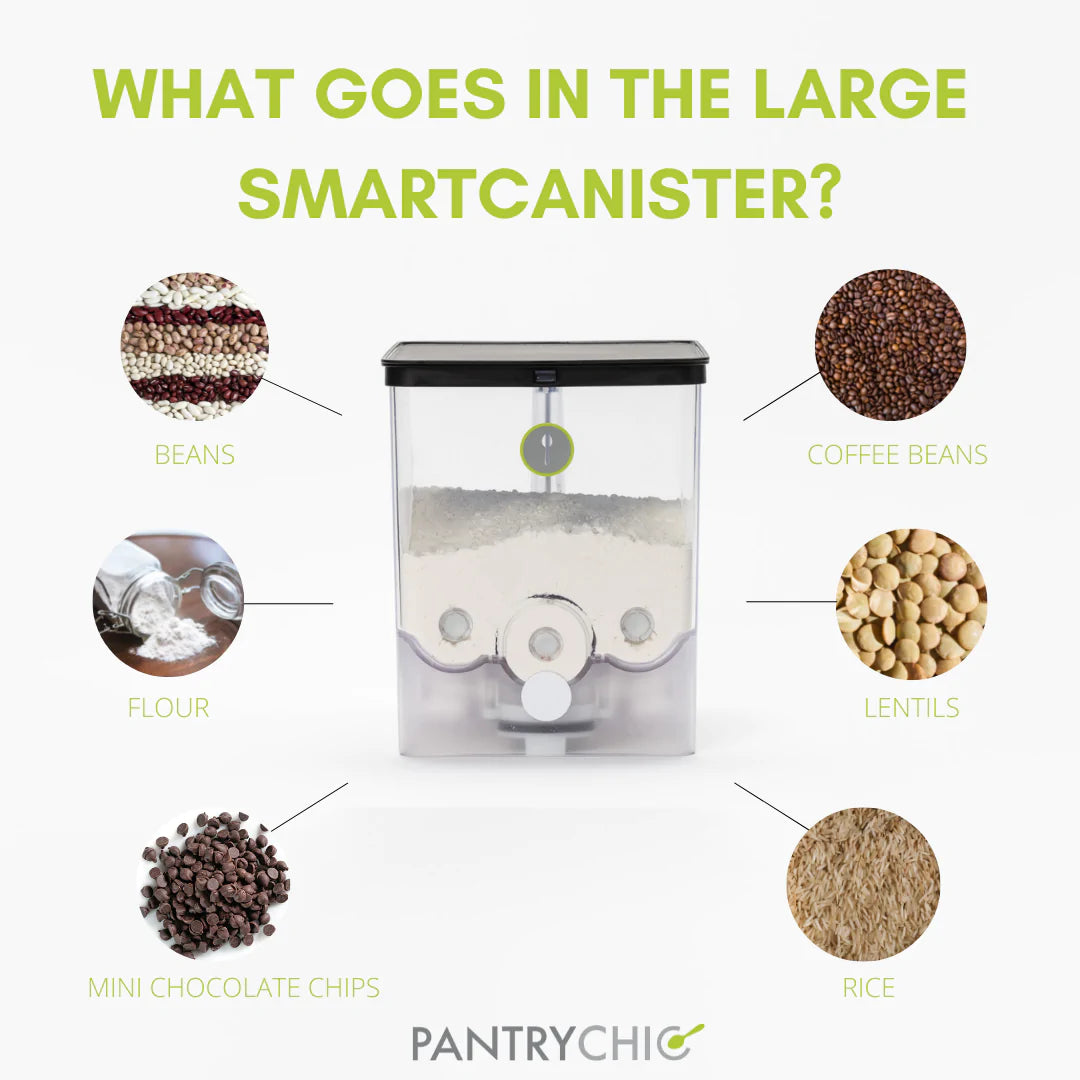  PantryChic SmartCanisters SMALL - Stores, Measures & Dispenses  Dry Ingredients - PantryChic Smart Storage System SOLD SEPARATELY -  BPA-Free Airtight Canisters Ideal for Baking Soda, Quinoa, Spices: Home &  Kitchen